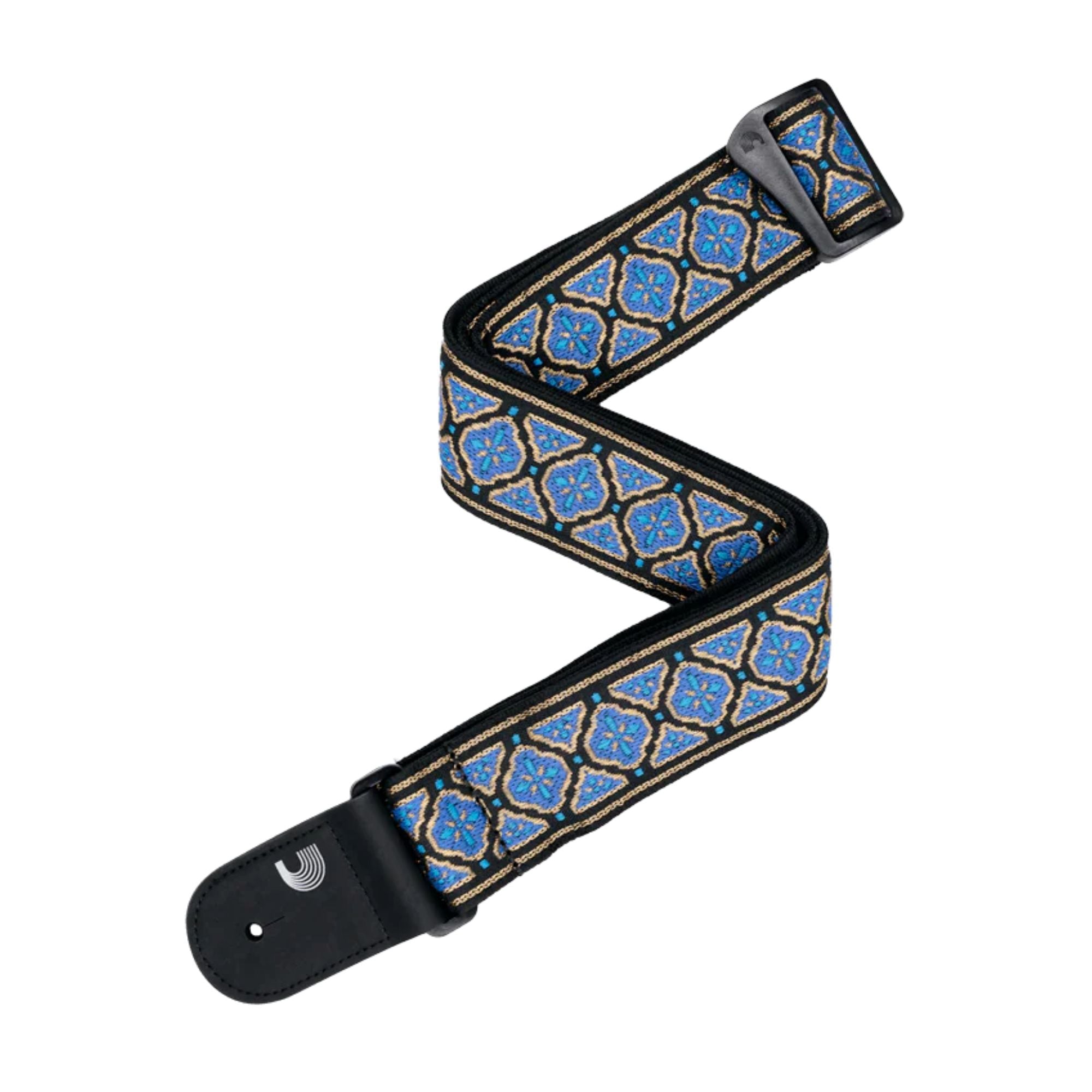 D'Addario Eco Woven Guitar Strap - Blue/Gold
