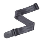 Black Planet Waves 50mm seatbelt guitar strap with adjustable length and durable design for comfortable playing.