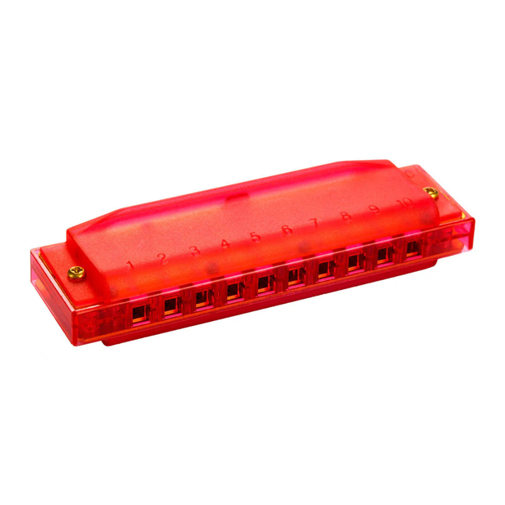 Hohner Kids Clearly Colourful Translucent Harmonica - Red