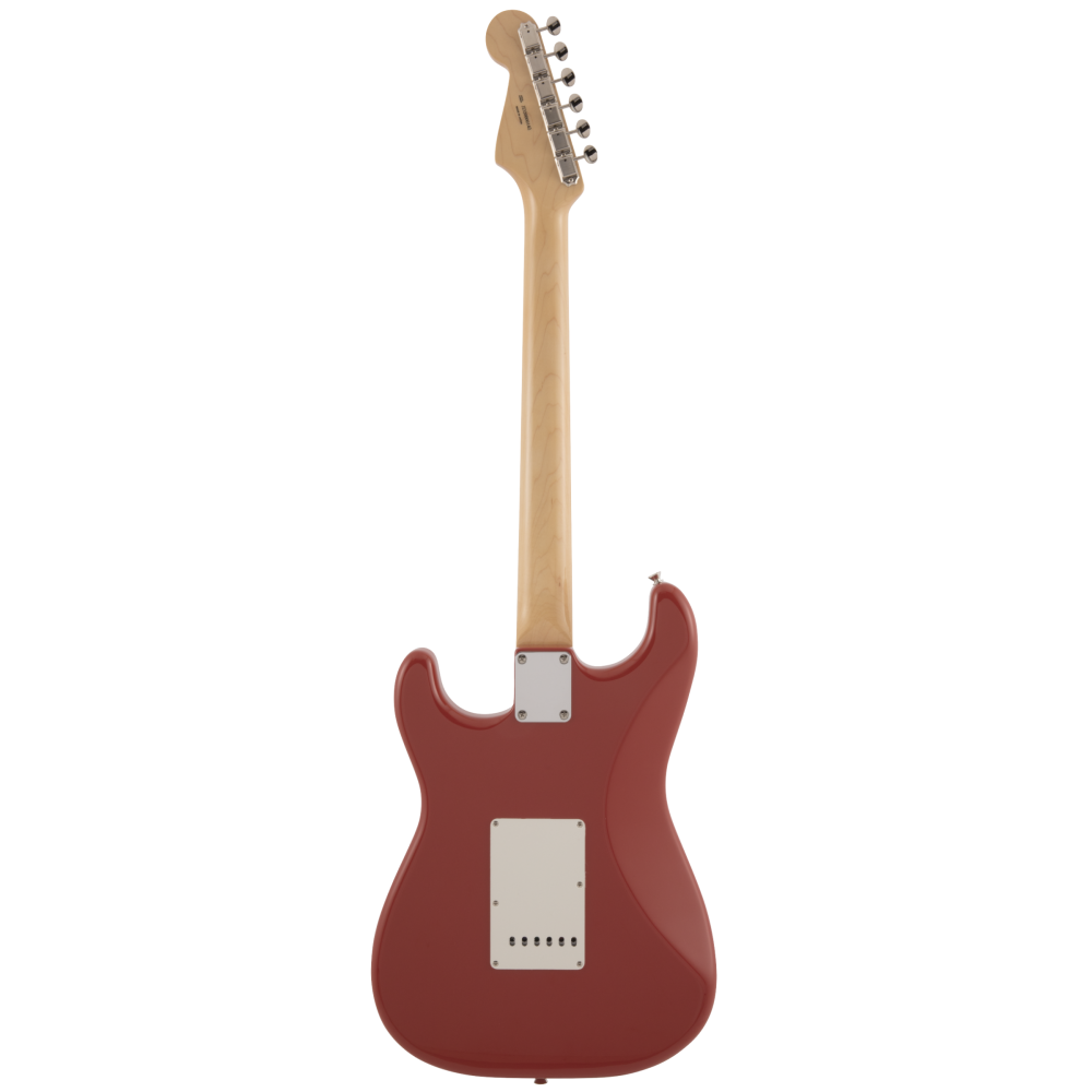 Fender MIJ Traditional '60s Stratocaster electric guitar in Fiesta Red with white pickguard and vintage-style control knobs.