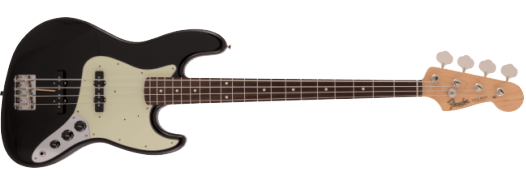 Fender MIJ Traditional 60s Jazz Bass Electric Guitar w/Rosewood Fretboard - Black