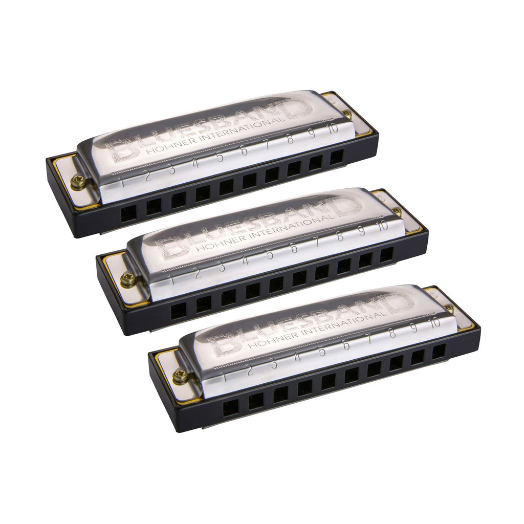 Hohner Enthusiast Blues Band Diatonic Harmonica 3-Piece Value Pack in the Keys C, G, A