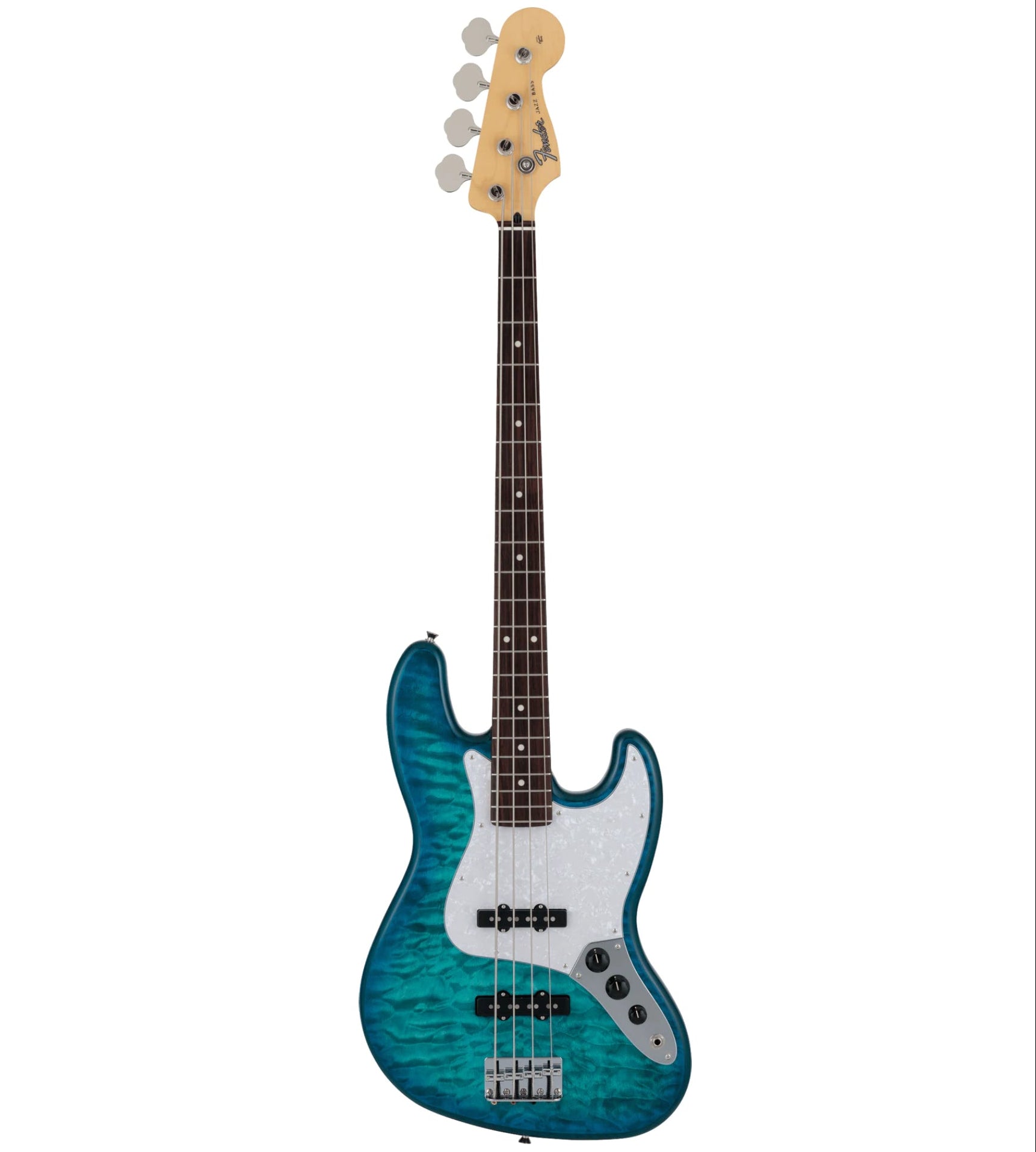Fender 2024 Collection Made in Japan Hybrid II Jazz Bass w/Rosewood Fretboard - Quilt Aquamarine