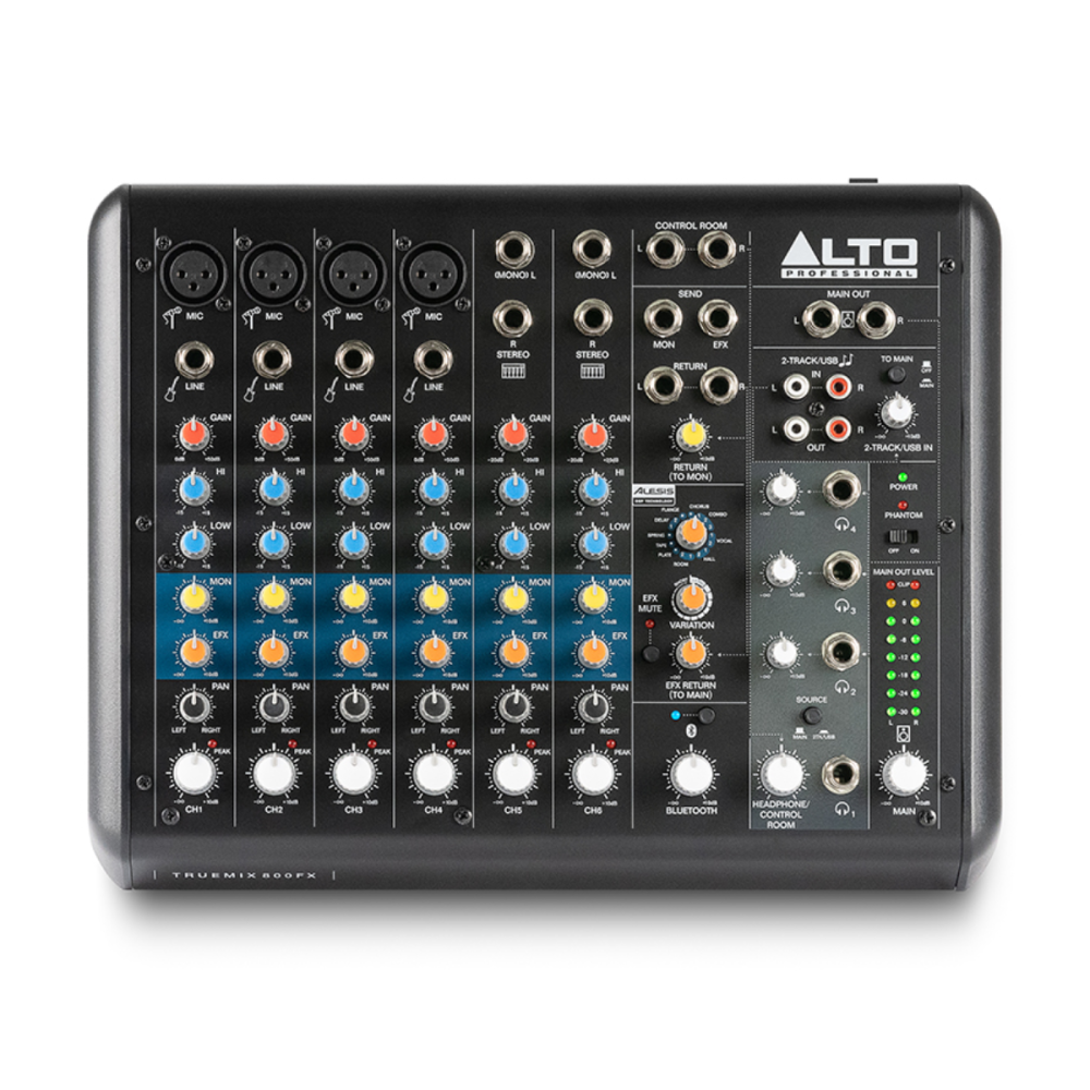 Alto Professional Truemix 800 FX 8-Channel Analogue Mixer USB, Bluetooth