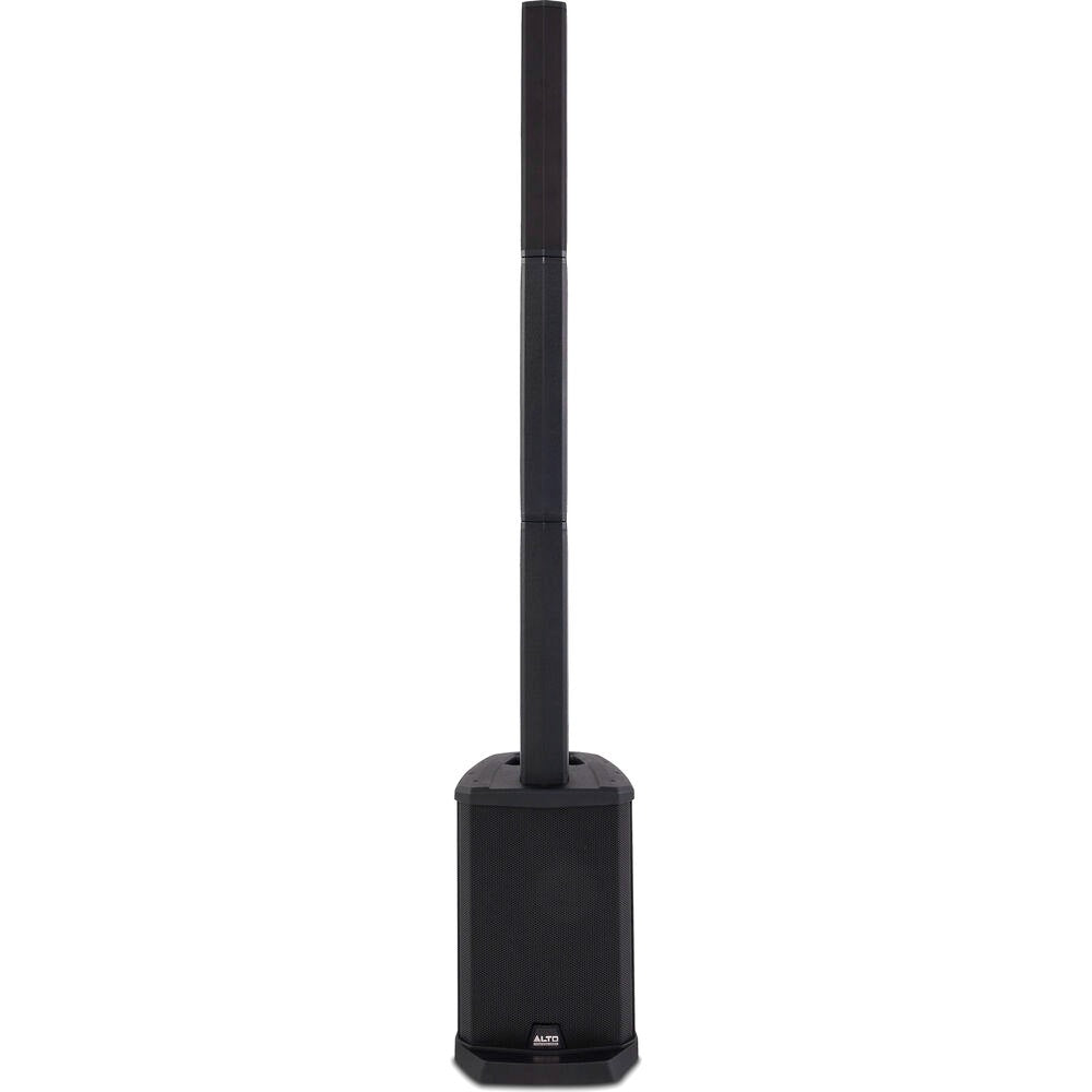 Alto TS108C portable column array PA speaker with DSP and Bluetooth, featuring sleek design and multiple speaker drivers.