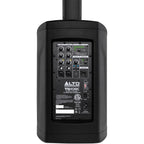 Alto TS108C portable column array PA speaker with DSP and Bluetooth connectivity, featuring sleek vertical design and multiple speaker drivers.