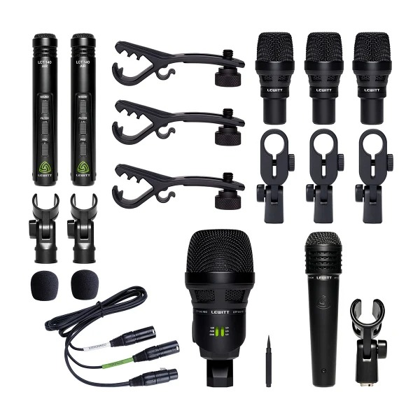 Lewitt Audio Beat Kit Pro 7 Piece Drum Mic Kit with Case and Mounts