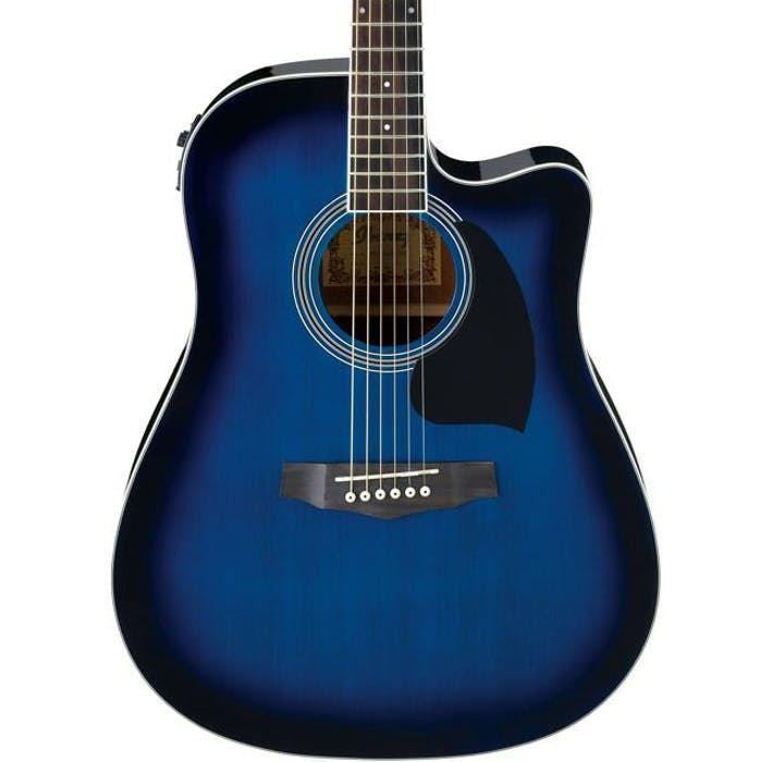 Ibanez PF15ECE Acoustic Guitar - Trans Blue High Gloss