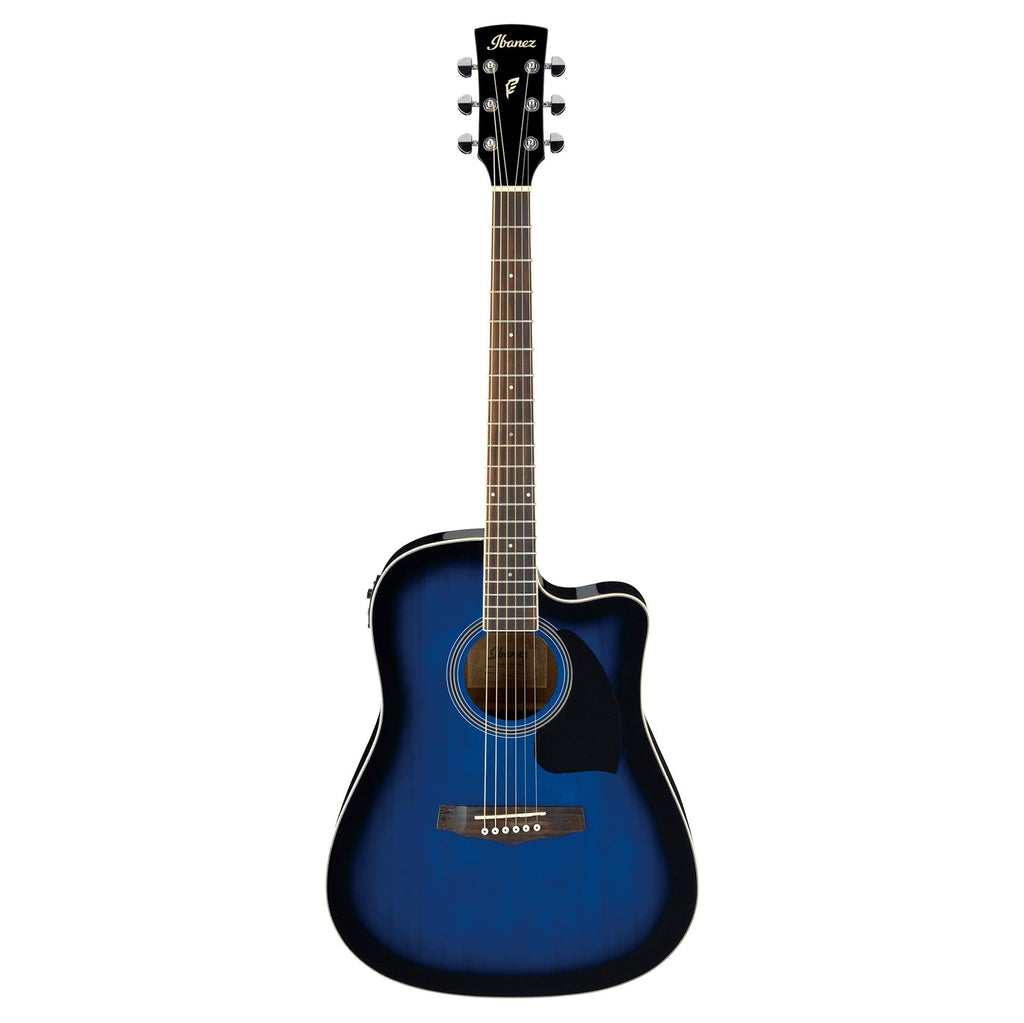 Ibanez PF15ECE Acoustic Guitar - Trans Blue High Gloss