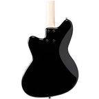 Black Ibanez TMB30 Talman bass guitar with four strings and a sleek, modern design perfect for versatile playing.