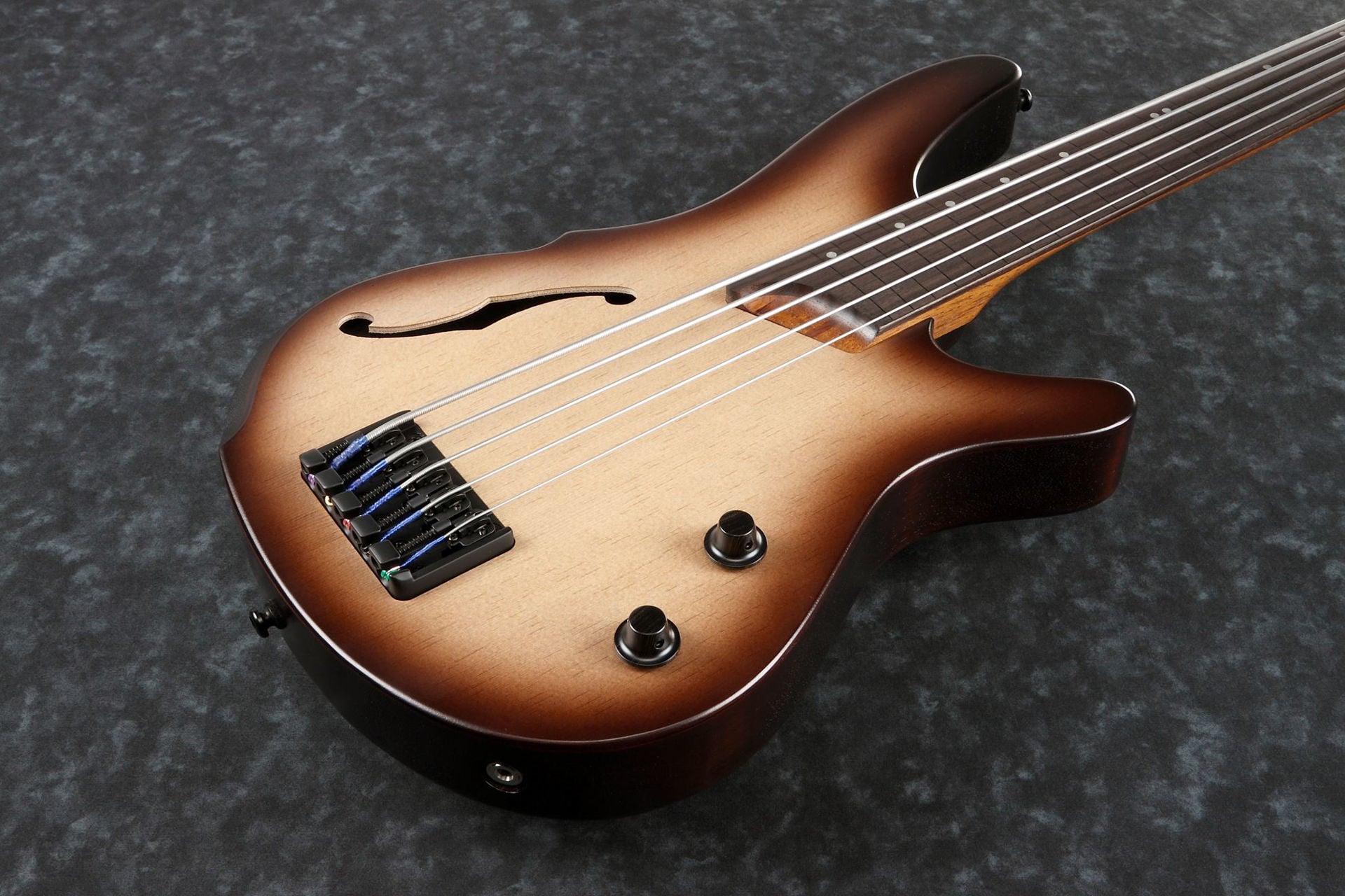 Ibanez SRH505F Electric 5 String Bass - Natural Browned Burst Flat