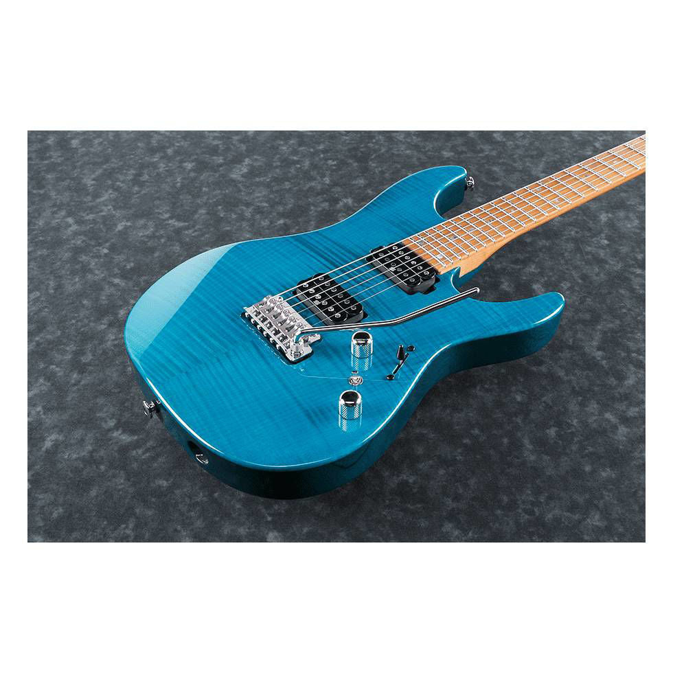 Ibanez Martin Miller AZ Signature MM1-TAB Electric Guitar - Transparent Aqua Blue with Hardcase