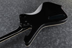 Black Ibanez PS60 electric guitar with a sleek body, six strings, and modern hardware, perfect for rock and metal music.