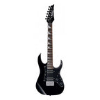 Ibanez RGM21-BKN electric guitar in black night finish with dual humbucker pickups and sleek body design.