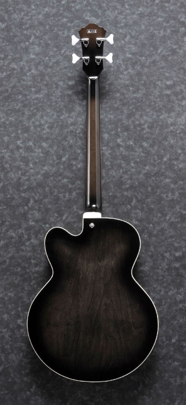 Ibanez AFB200 Artcore Hollowbody 4-String Bass Guitar in Transparent Black Sunburst