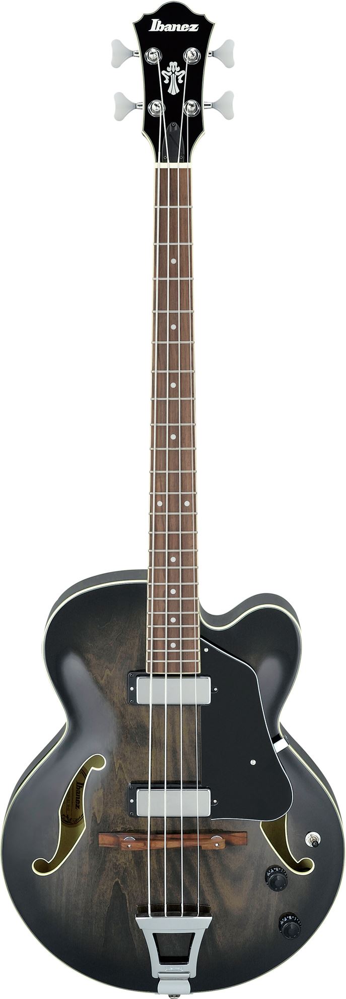 Ibanez AFB200 Artcore Hollowbody 4-String Bass Guitar in Transparent Black Sunburst