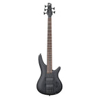 Ibanez SR305EB WK Weathered Black bass guitar with sleek body, five-string design, and modern hardware.