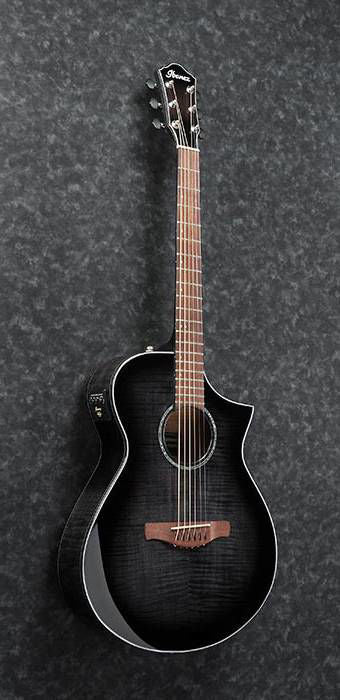 Ibanez AEWC400 Acoustic Guitar in Transparent Black Sunburst High Gloss