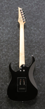 Ibanez GRG140 electric guitar in sunburst finish showing the sleek body, pickups, and tuning pegs.