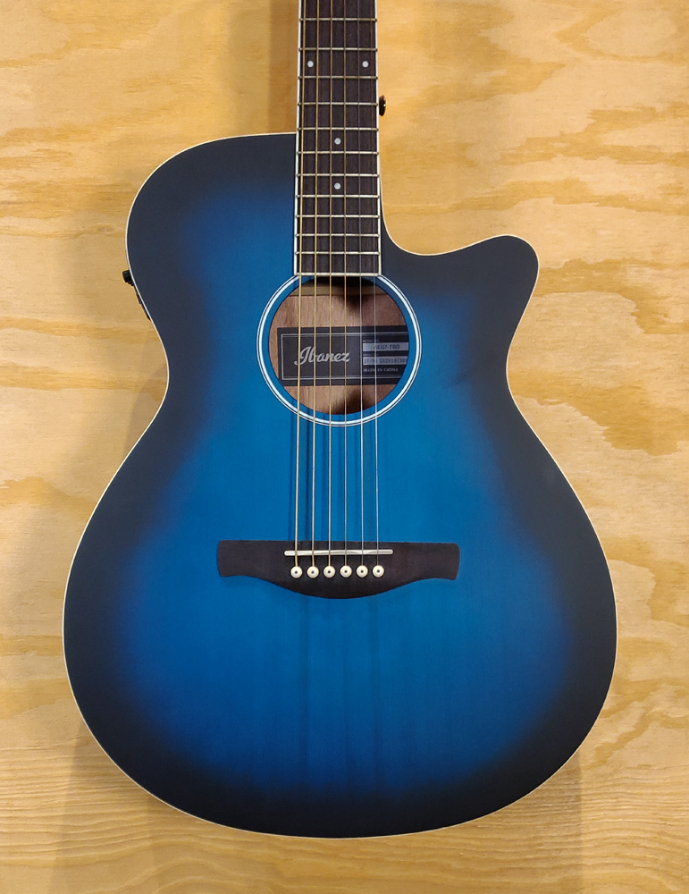 Ibanez AEG7 TBO Acoustic Guitar in Transparent Blue Sunburst Open Pore - Preloved (Excellent Condition)