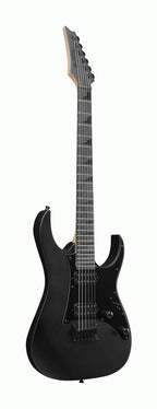 Ibanez RGR131EX electric guitar in black flat finish, featuring a sleek design and six-string configuration.