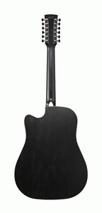 Ibanez AW8412CE 12-String Acoustic Electric Guitar in Open Pore Weathered Black
