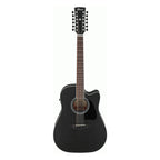 Ibanez AW8412CE 12-String Acoustic Electric Guitar in Open Pore Weathered Black