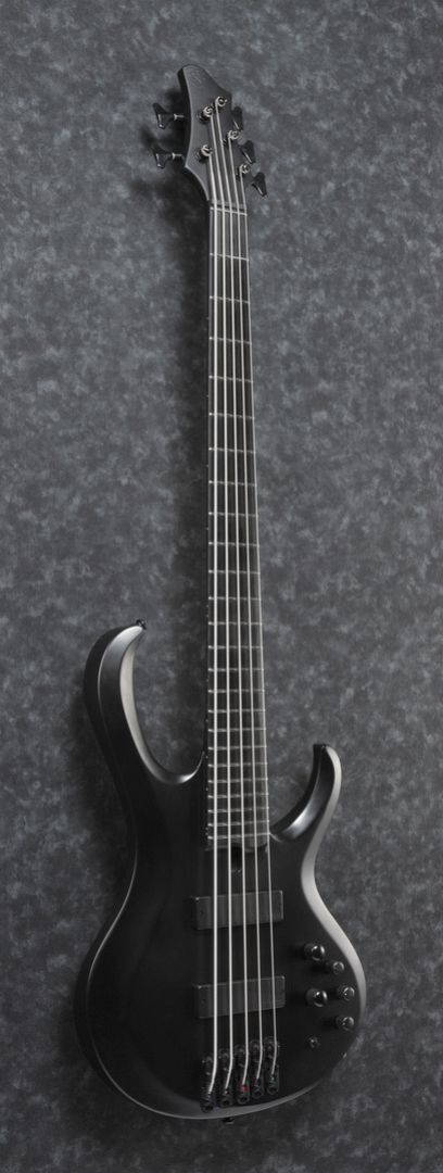Ibanez BTB625EX Iron Label 5-String Electric Bass Guitar in Black Flat