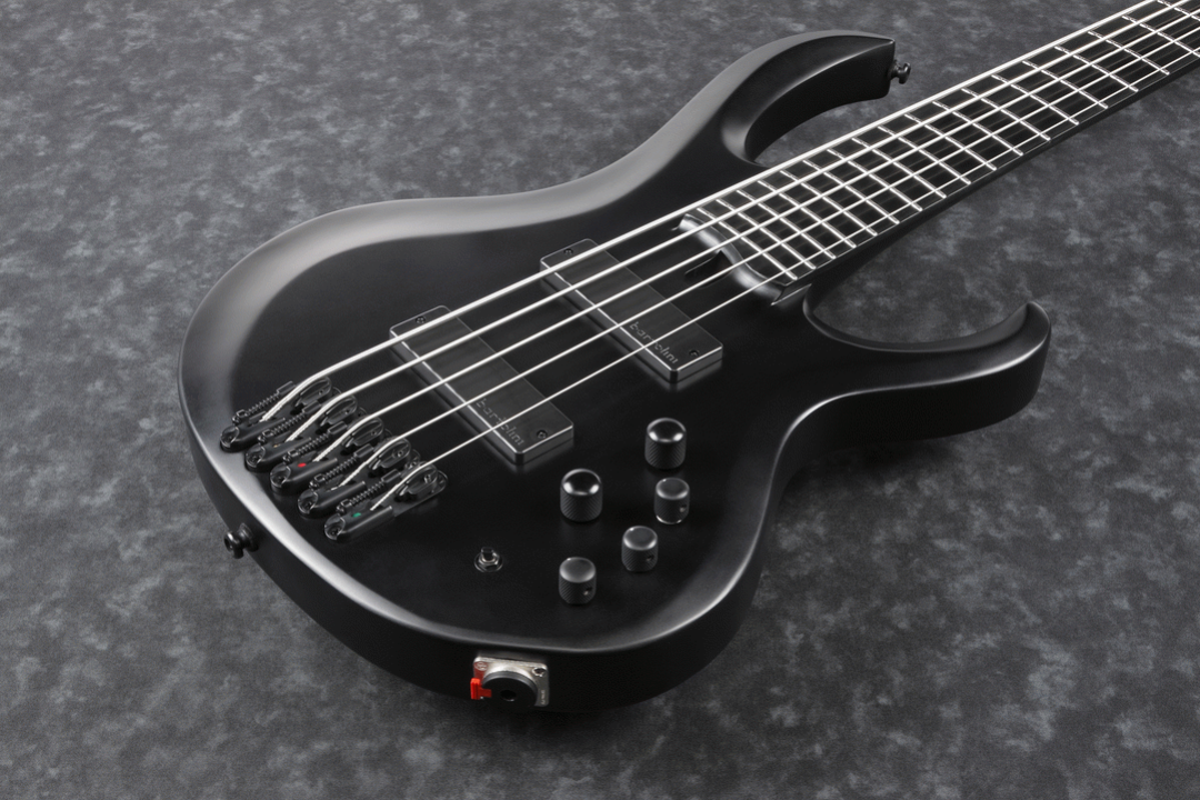 Ibanez BTB625EX Iron Label 5-String Electric Bass Guitar in Black Flat