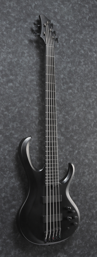 Ibanez BTB625EX Iron Label 5-String Electric Bass Guitar in Black Flat