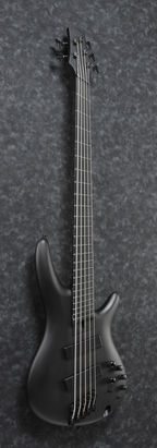 Ibanez SRMS625EX Iron Label 5-String Electric Bass Guitar in Black Flat