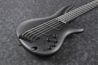Ibanez SRMS625EX Iron Label 5-String Electric Bass Guitar in Black Flat