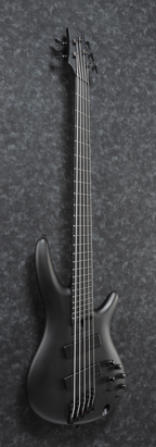 Ibanez SRMS625EX Iron Label 5-String Electric Bass Guitar in Black Flat