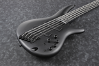Ibanez SRMS625EX Iron Label 5-String Electric Bass Guitar in Black Flat
