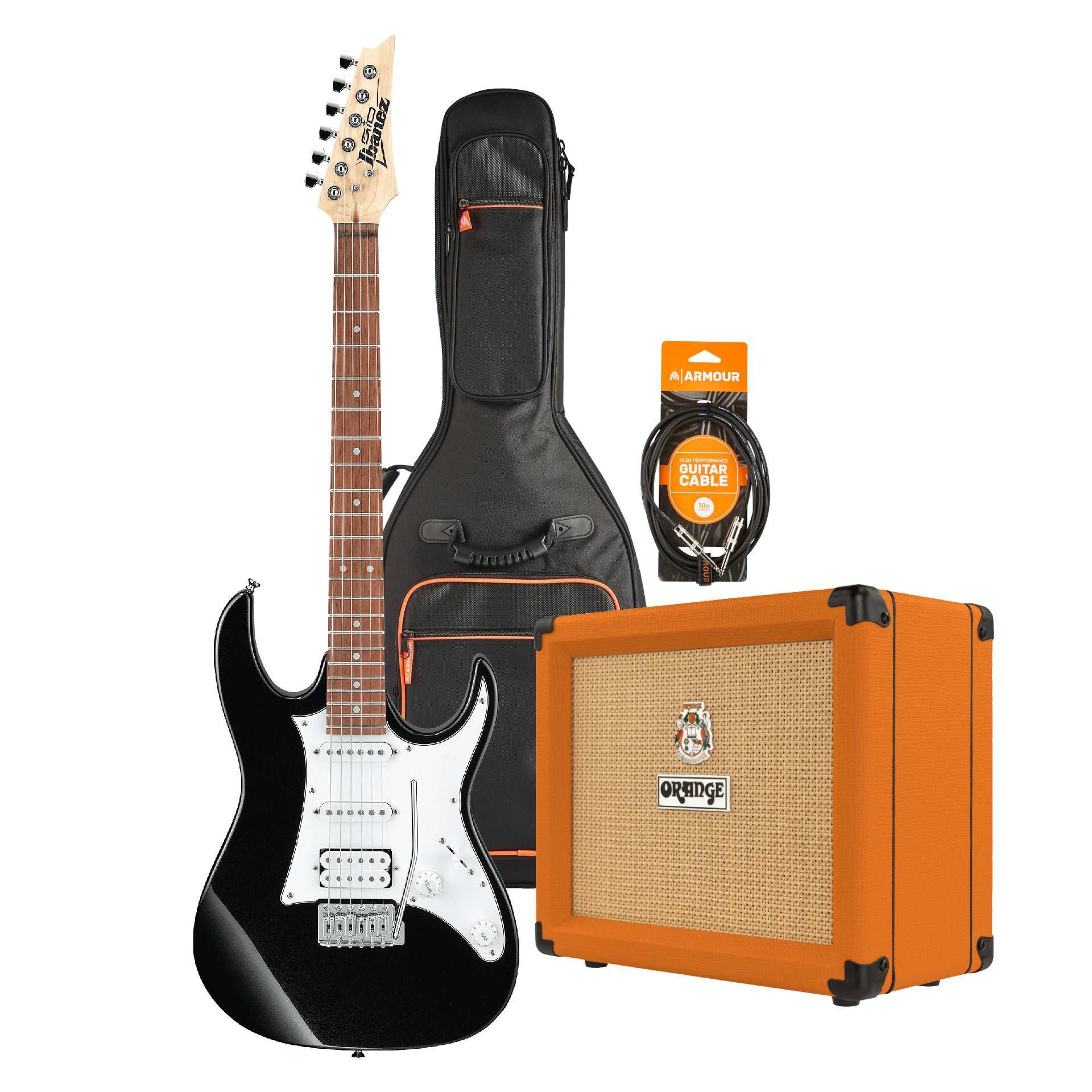 Ibanez RX40 Electric Guitar Starter Pack in Black with Crush 12 Amp, Armour Bag & GS10 Lead
