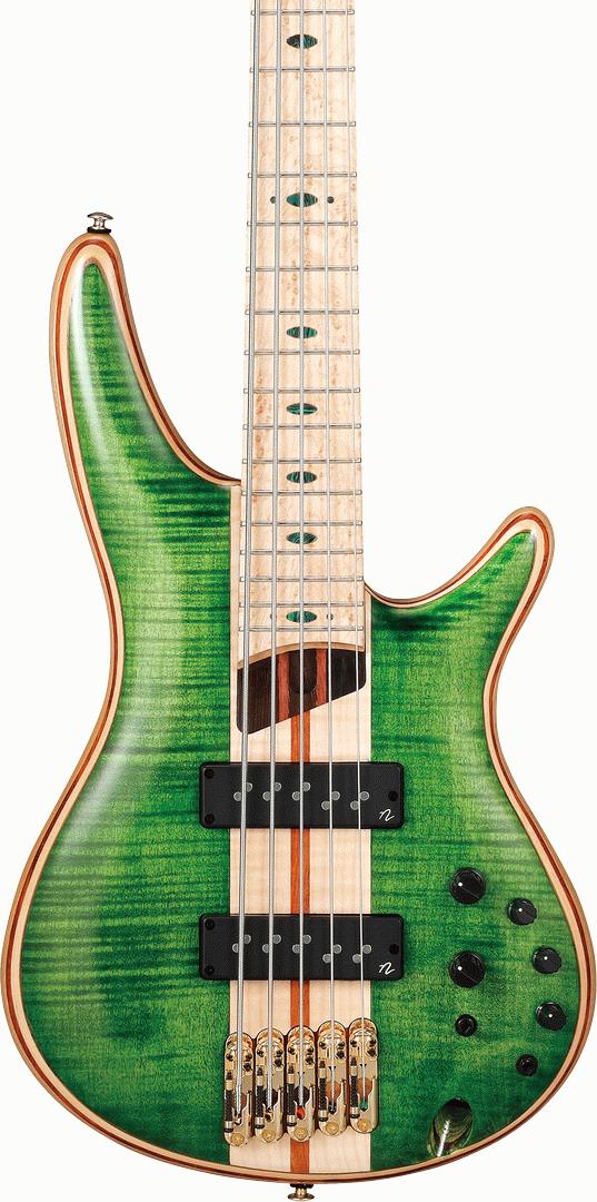 Ibanez SR5FMDX EGL Premium Electric Bass Guitar with Bag - Emerald Green Low Gloss