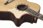 Ibanez MRC10 Marcin Signature acoustic guitar in natural high gloss finish, showcasing its body and fretboard detail.