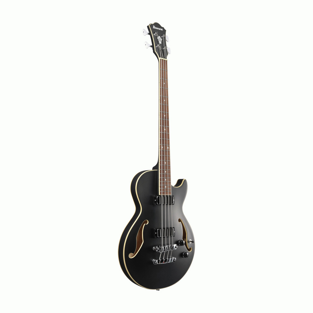 Ibanez AGB200 Artcore Hollow Body Electric Bass Guitar in Black Flat