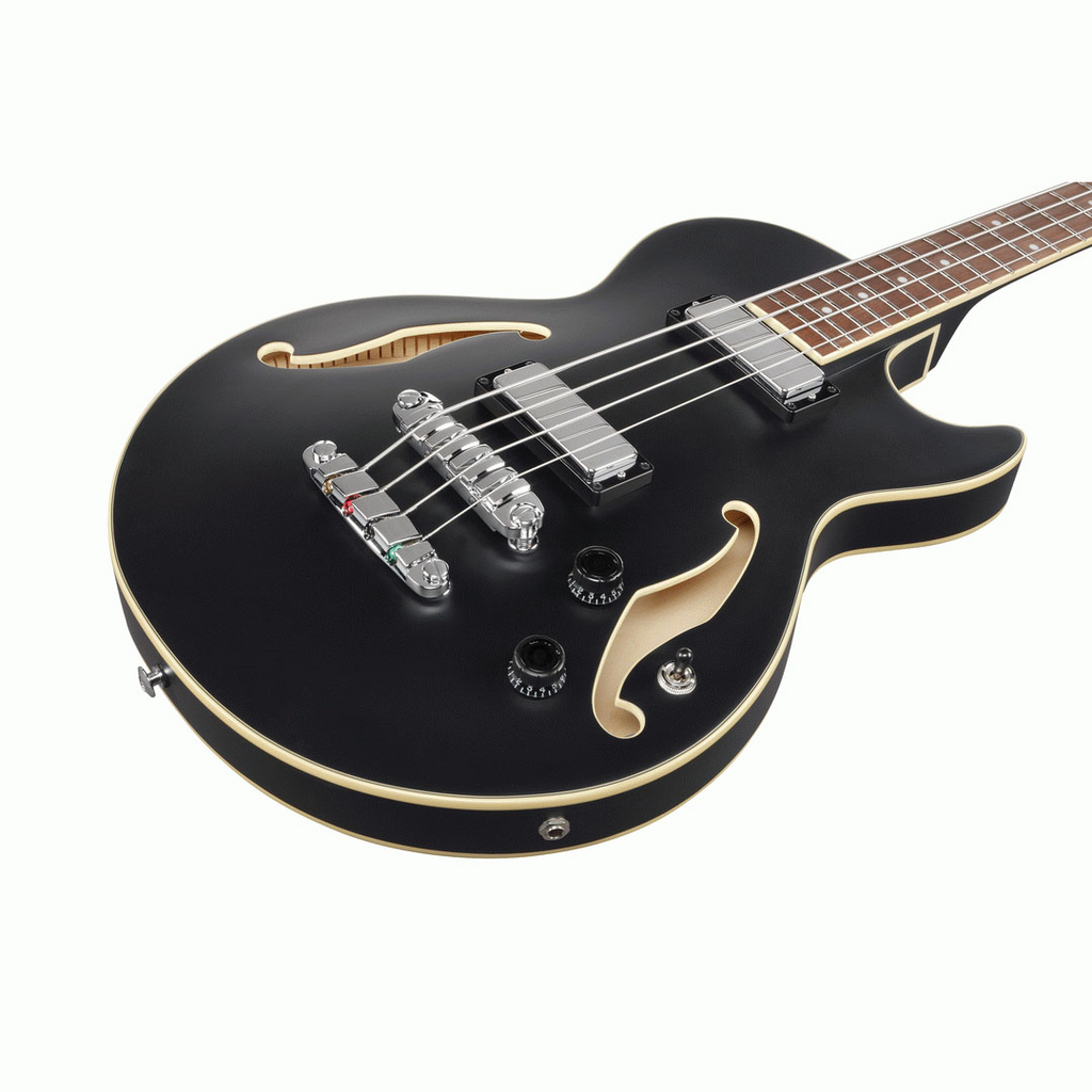 Ibanez AGB200 Artcore Hollow Body Electric Bass Guitar in Black Flat