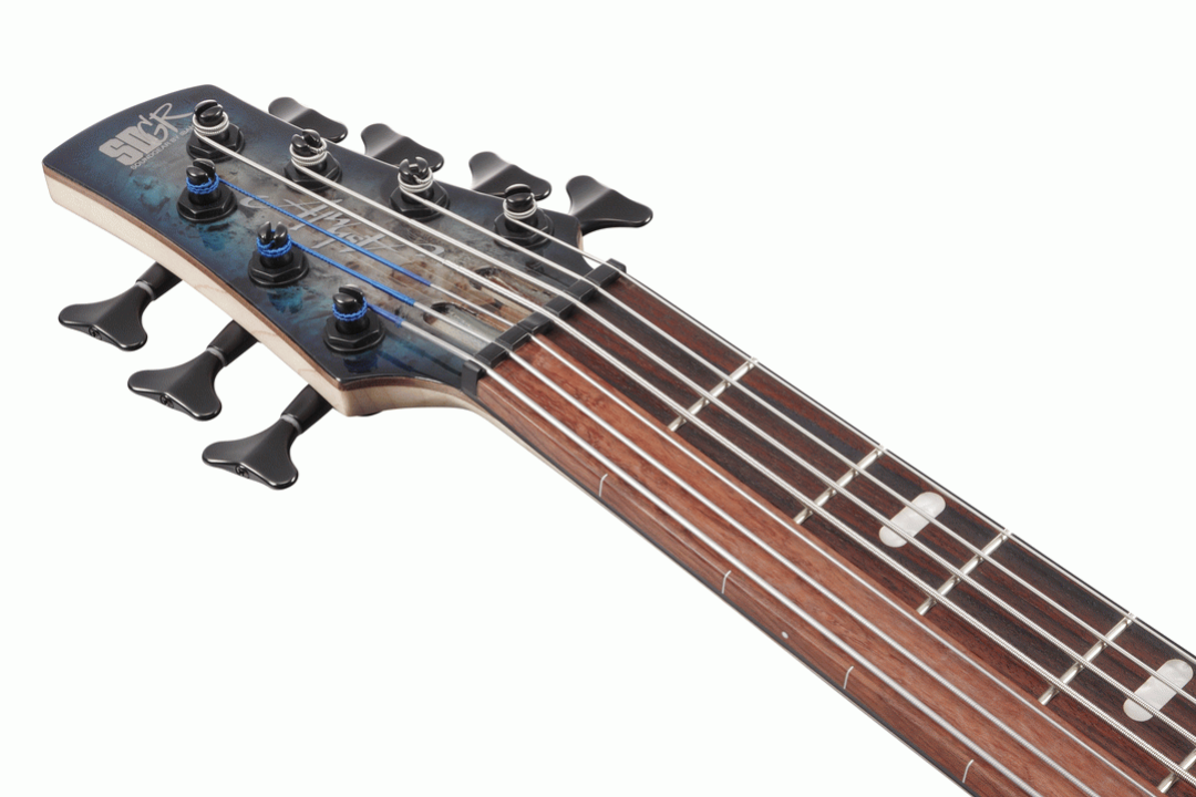 Ibanez SRAS7 7-string Ashula Electric Bass Guitar in Cosmic Blue Starburst