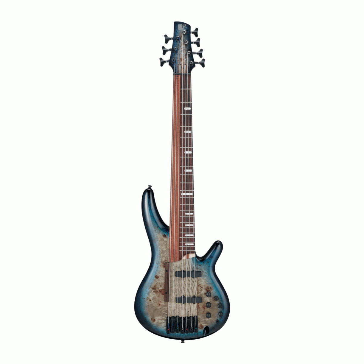 Ibanez SRAS7 7-string Ashula Electric Bass Guitar in Cosmic Blue Starburst