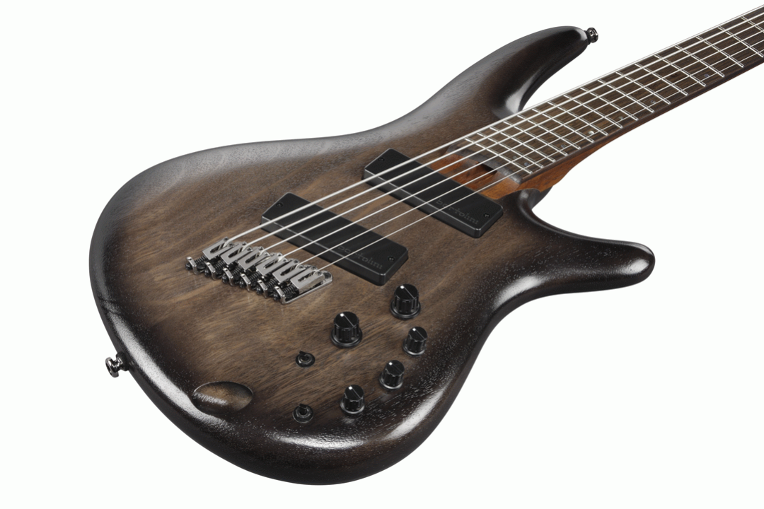 Ibanez SRC6MS 6-string Electric Bass Guitar in Black Stained Burst Low Gloss