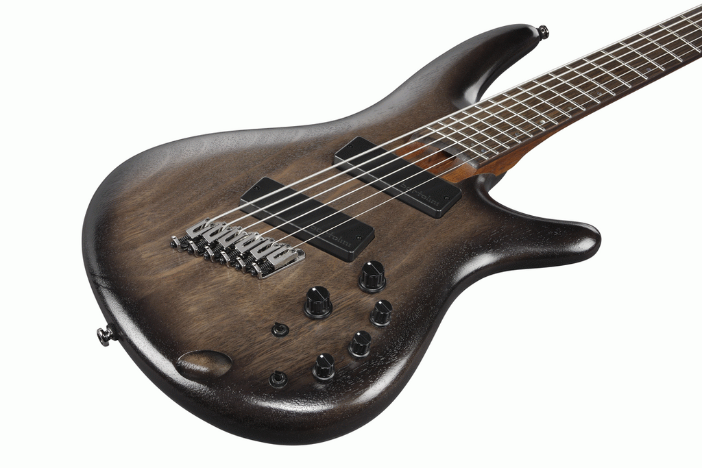 Ibanez SRC6MS 6-string Electric Bass Guitar in Black Stained Burst Low Gloss