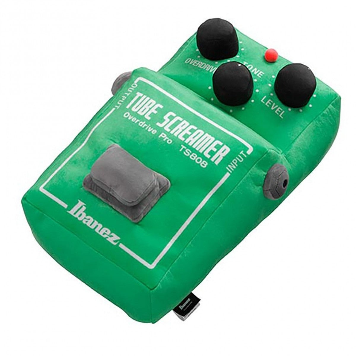Ibanez TSMAXI001 Tubescreamer cushion, novelty gift item with colorful guitar-themed design, soft fabric with brand logo detail.