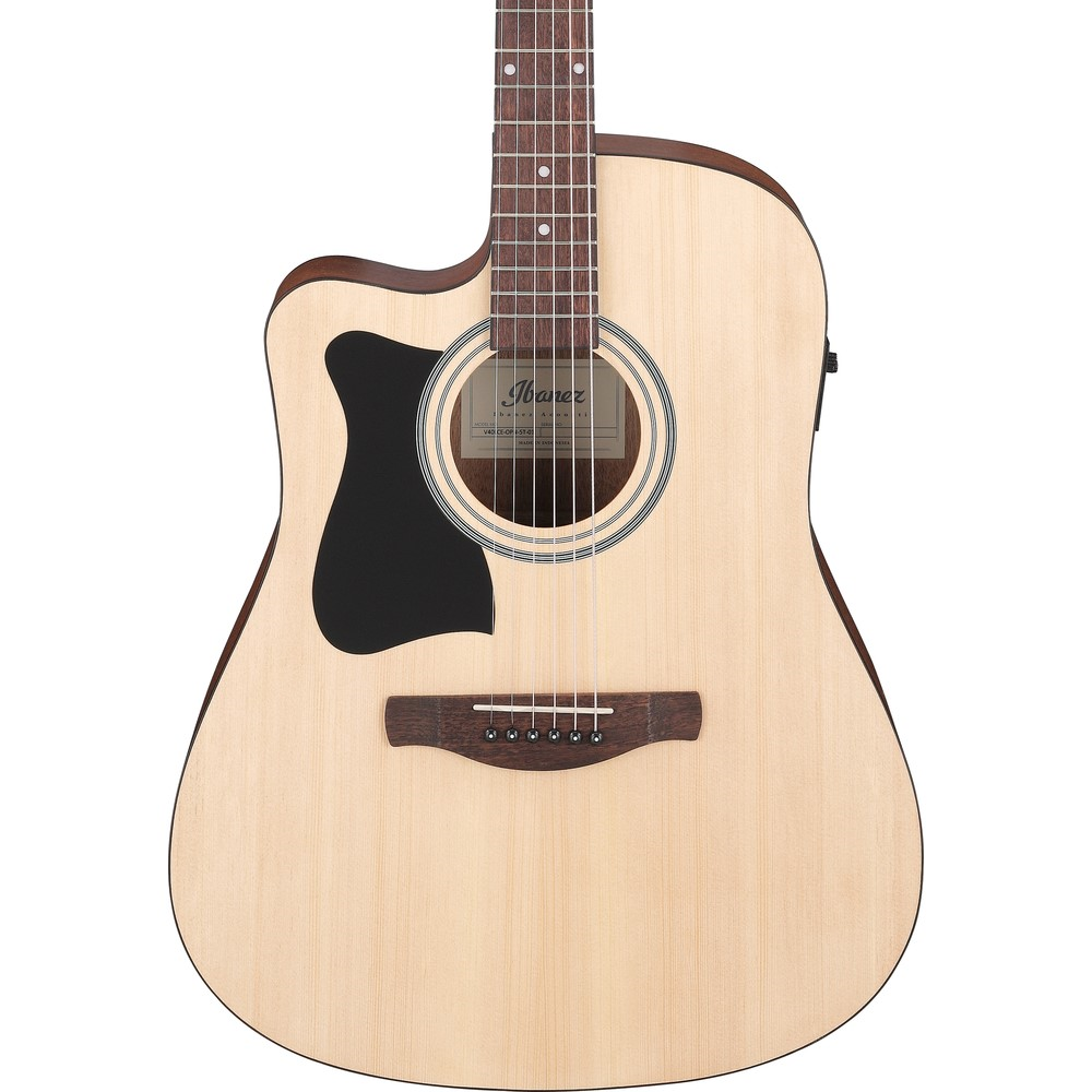Ibanez V Series V40CE Left-Handed Dreadnought Cutaway Acoustic Guitar with Pickup - Open Pore Natural