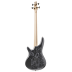 Ibanez SR300EDX bass guitar in Black Ice Frozen Matte finish, showcasing its sleek, modern design and ergonomic body shape.