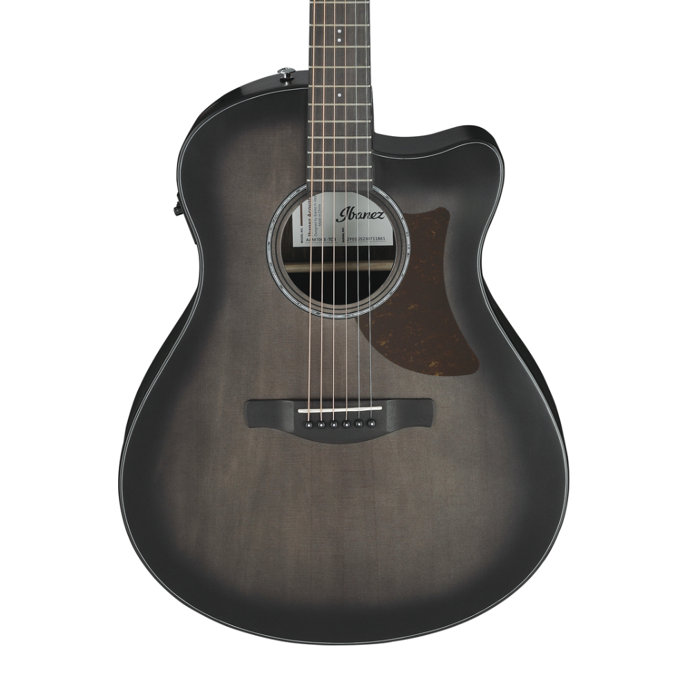 Ibanez AAM70CE Acoustic Guitar in Transparent Charcoal Burst Low Gloss