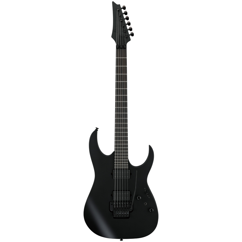 Ibanez RGRB620 black flat electric guitar with sleek body, six strings, and modern hardware, perfect for rock and metal music.