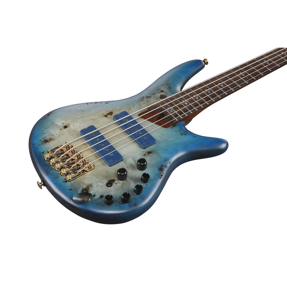 Ibanez SR6605 5 String Electric Bass with Case - Ghost Fleet Blue Burst