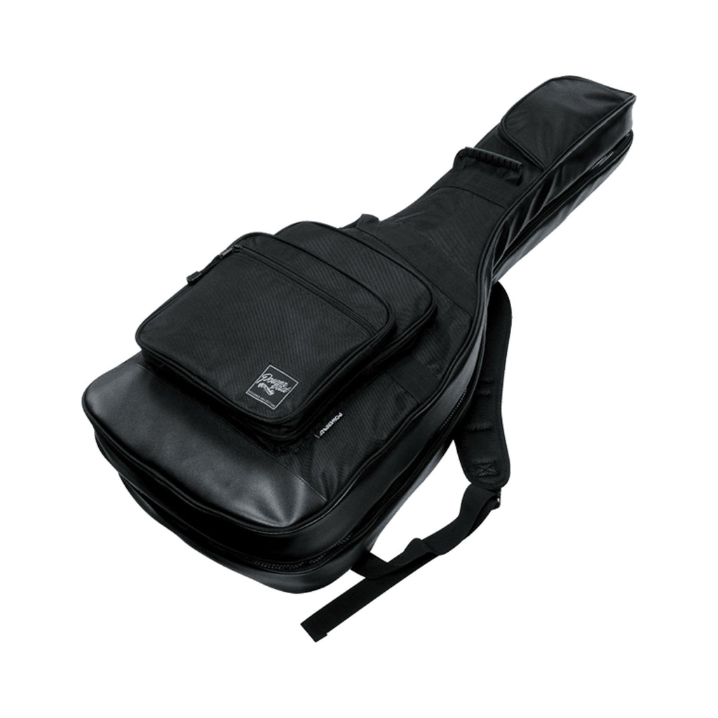 IBANEZ IGB2540 black 2-in-1 double gig bag for electric and acoustic guitars, with padded straps and storage pockets.